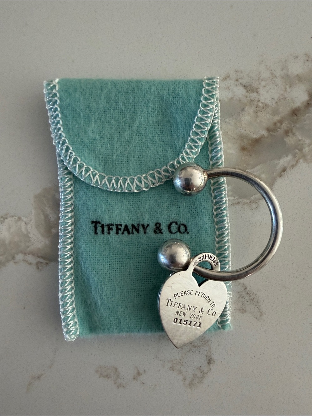 Tiffany & Co. "Return to Tiffany" Heart Tag Key Ring